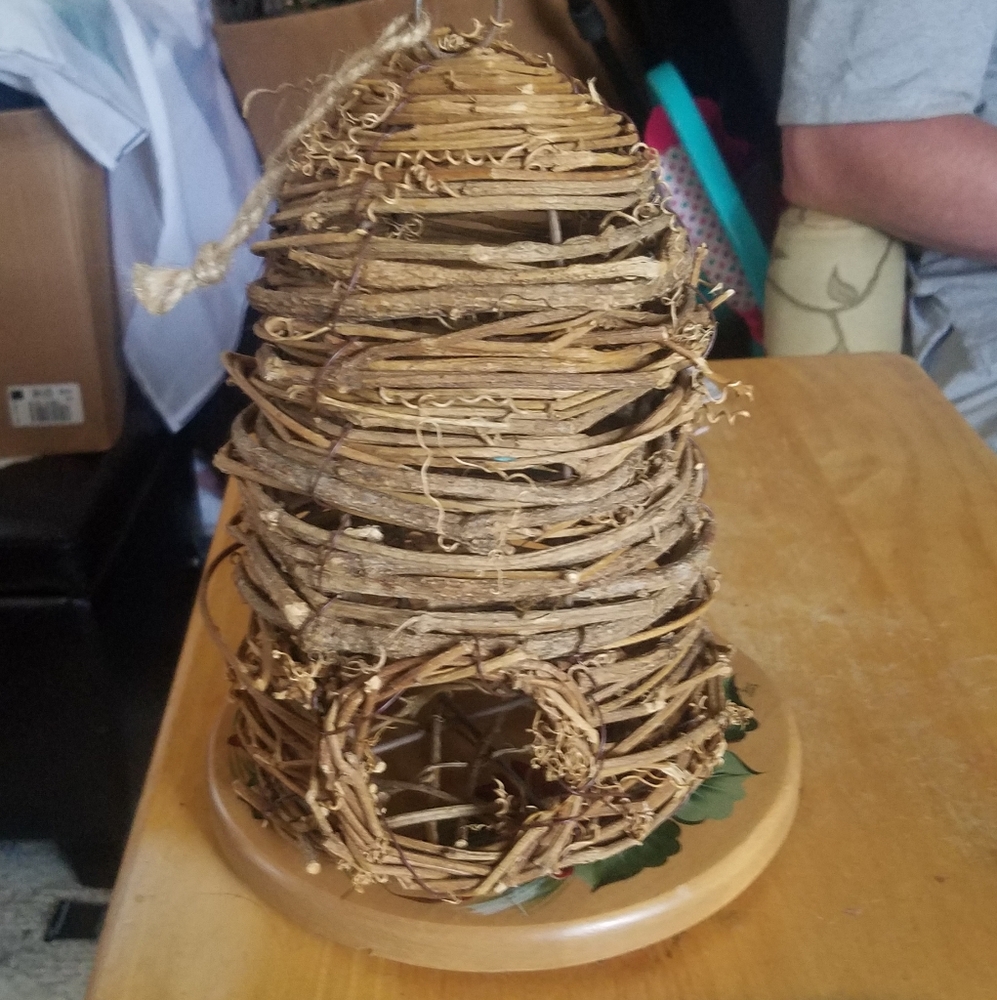 Handmade bee hive bird house